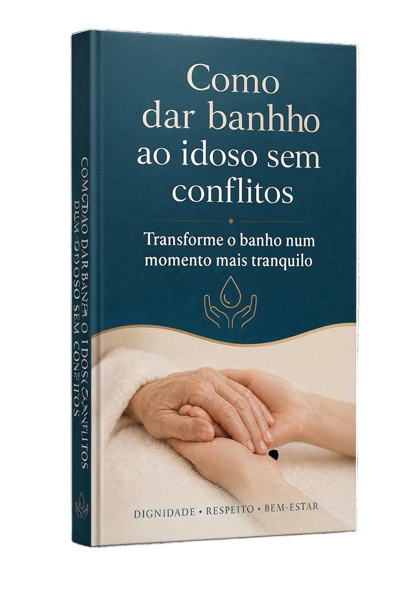 Capa do eBook "Banho sem Conflito - Cuidados calmos na Higiene de Idosos"